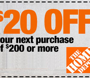 (1X) $20 Off $200 Home Depot INSTORE Coupon ONLY