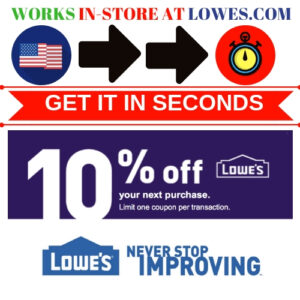 THREE (3X) Lowes 10% Off Online Or In-Store Coupon