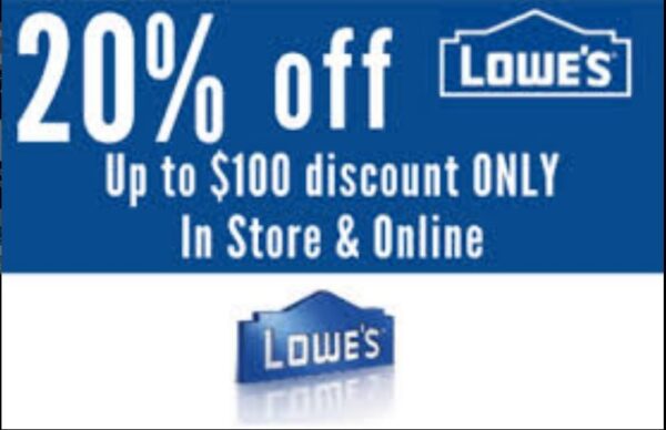 ONE (1X) 20% Off Lowes Printable Online/In-Store Coupon (LOWE’S ADVANTAGE CREDIT CARD REQUIRED)